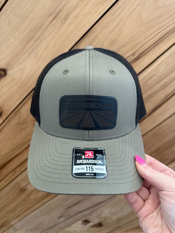 Turnrows Black Leather Logo Patch Cap