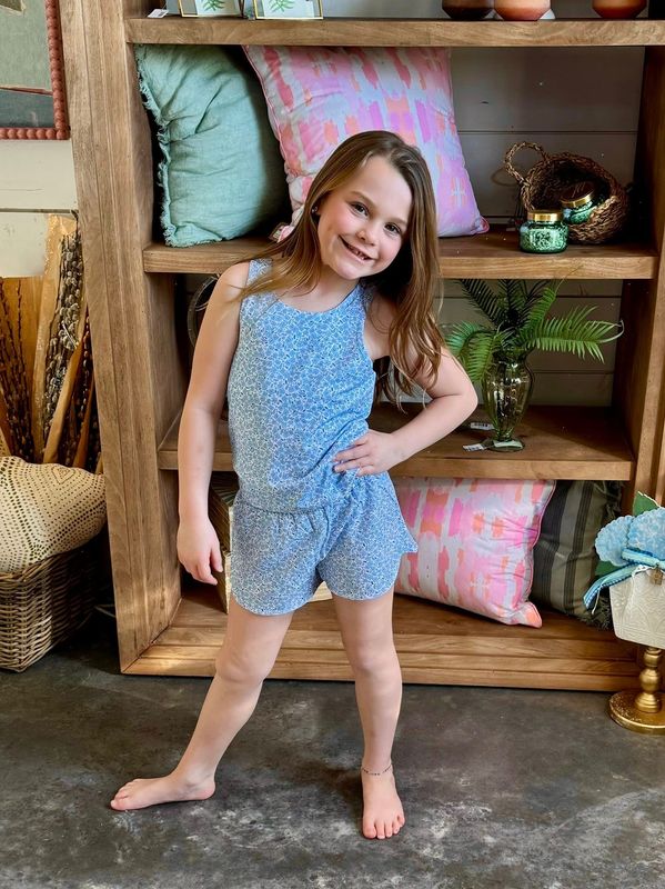 Mini Blue Floral Shorts