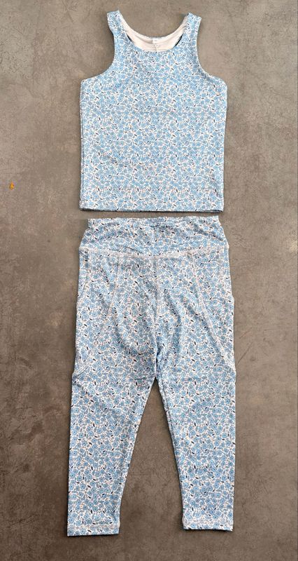 Mini Blue Floral Leggings
