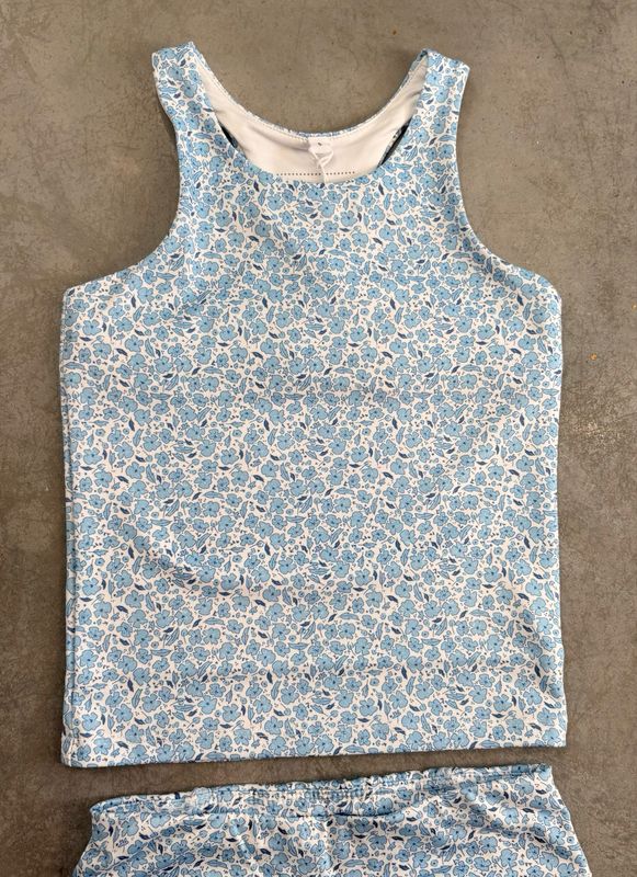 Mini Blue Floral Bra Top