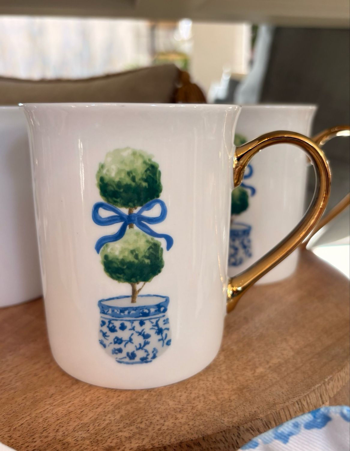 Gold Handle Mug Topiary