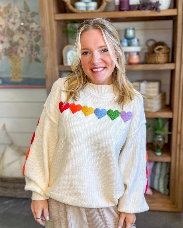 VG Rainbow Hearts Sweater
