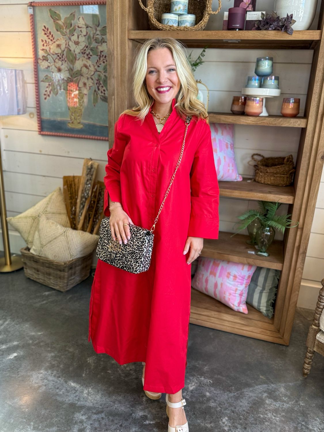 Chloe Red Midi Dress