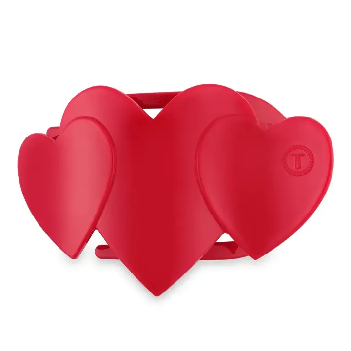 Flat Hair Clip-Large-Red Heart