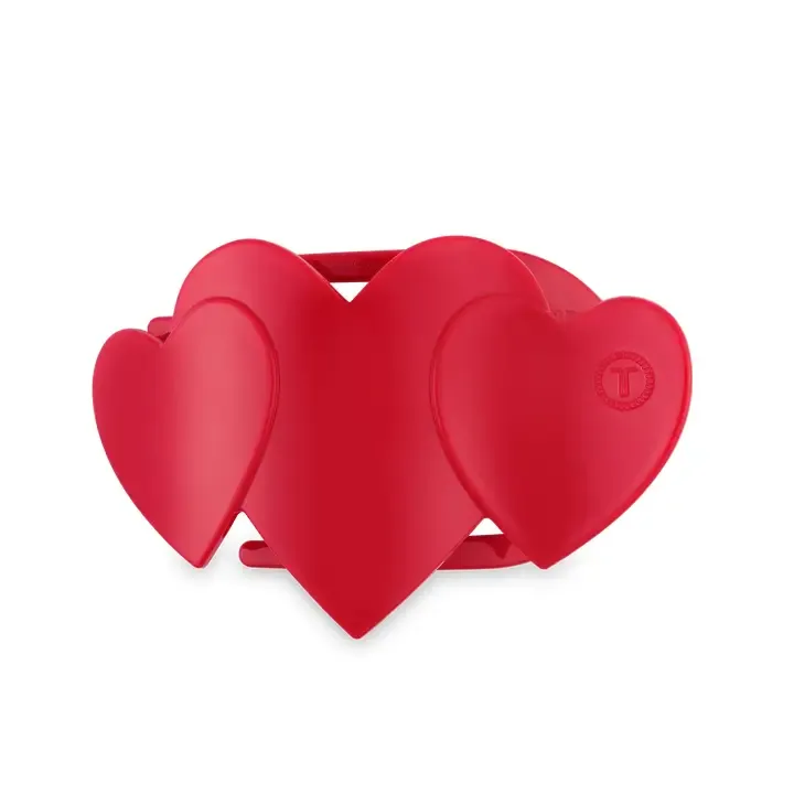 Flat Hair Clip-Medium-Red Heart