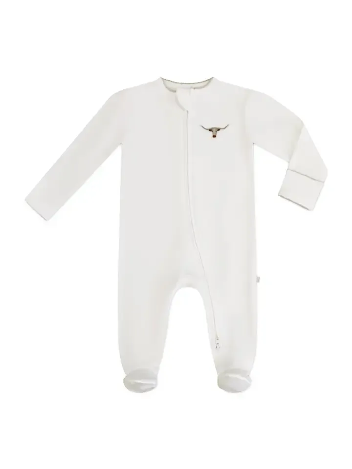 Pip Embroiderede Zip Romper-Longhorns