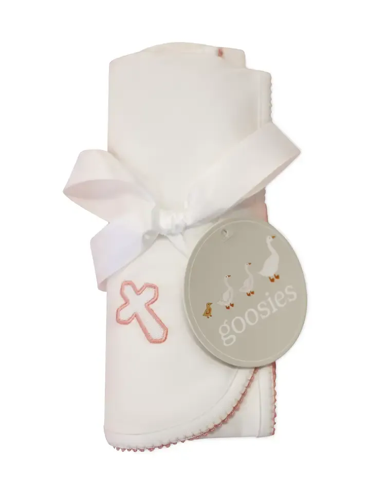 Pip Embroidered Blanket-Pink Cross