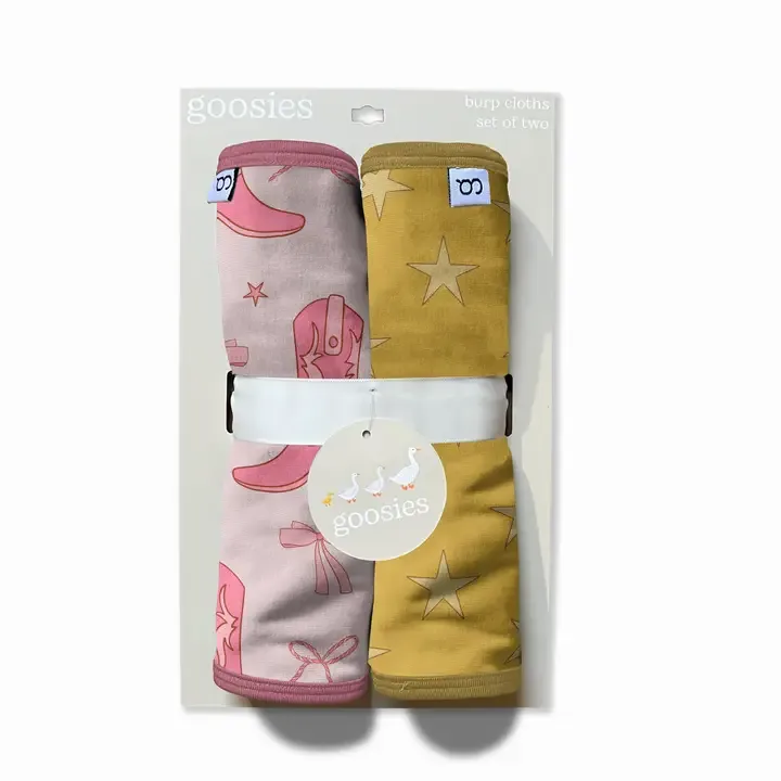 Cowgirl Boots &amp; Bows-Burp Cloth Set