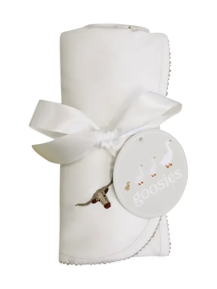 Pip Embroidered Blanket-Longhorns