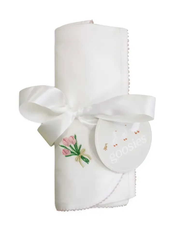 Pip Embroidered Blanket-Fancy Tulips