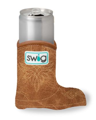 Saddle Stitch Cognac Slim Can Coolie
