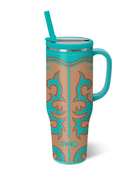 Boot Scootin Turquoise Mega Mug 40oz