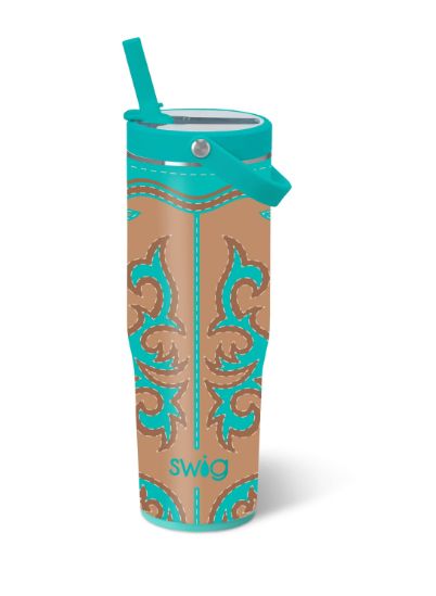 Boot Scootin Turquoise Leakprood Tumbler 30oz