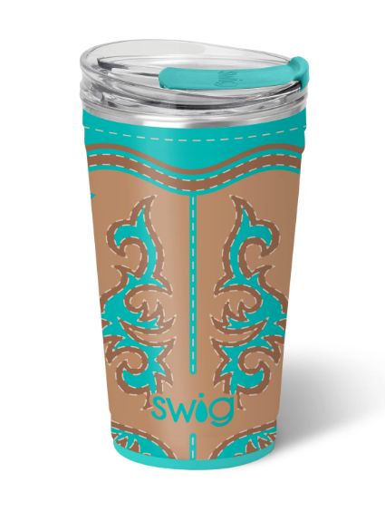 Boot Scootin Turquoise Party Cup 24oz