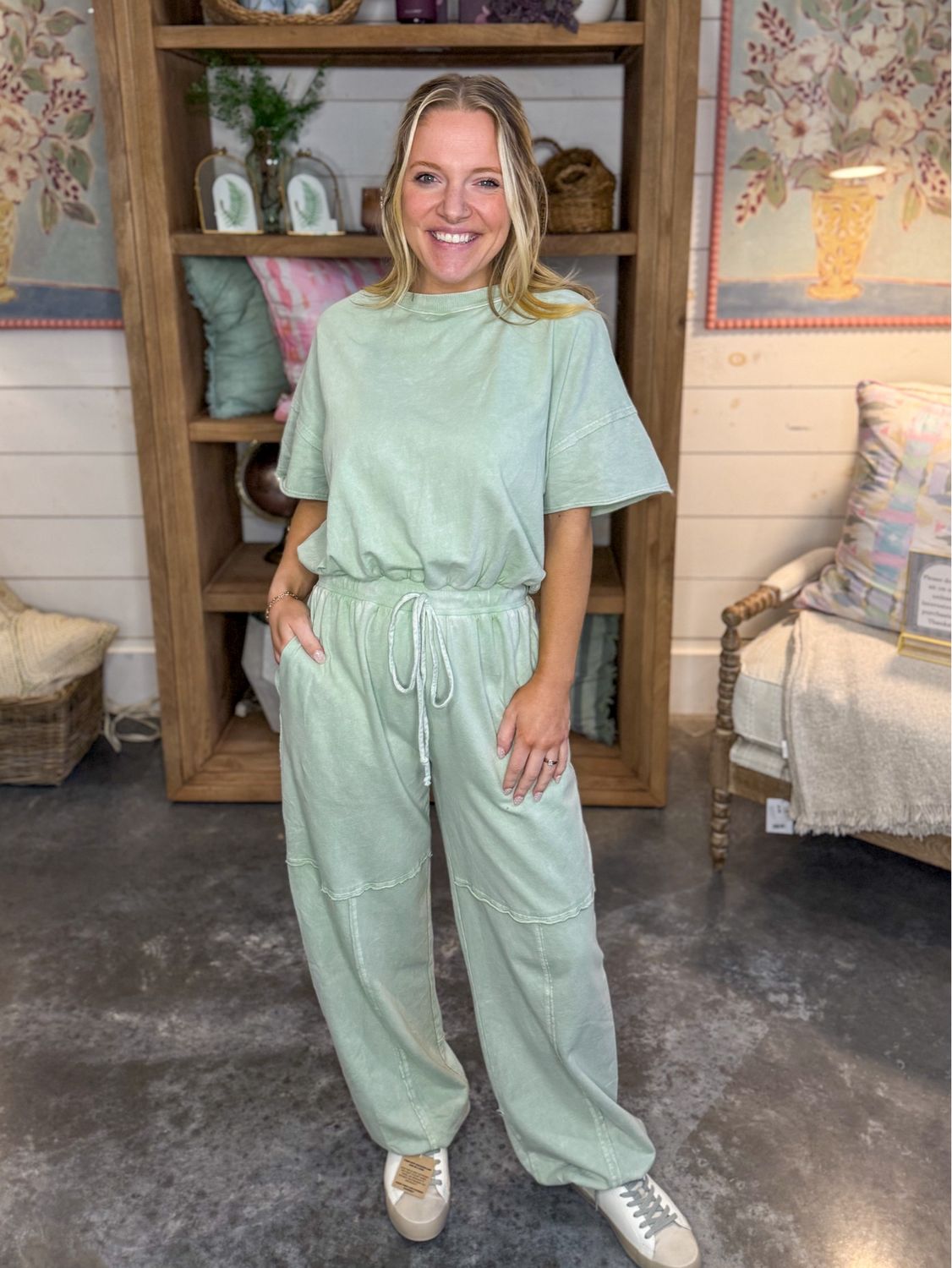 RD Fresh Picked Sage Jumpsuit
