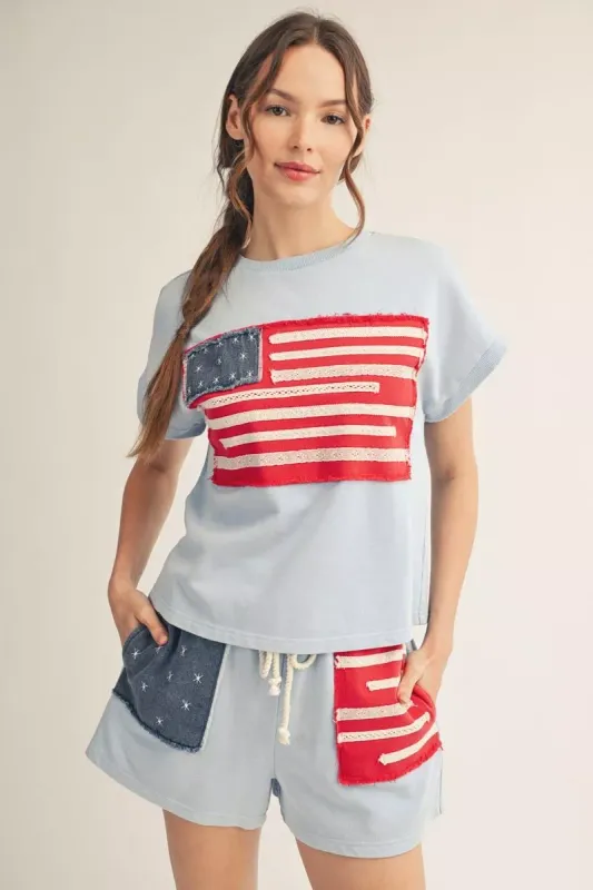 Baby Blue Bloom Top