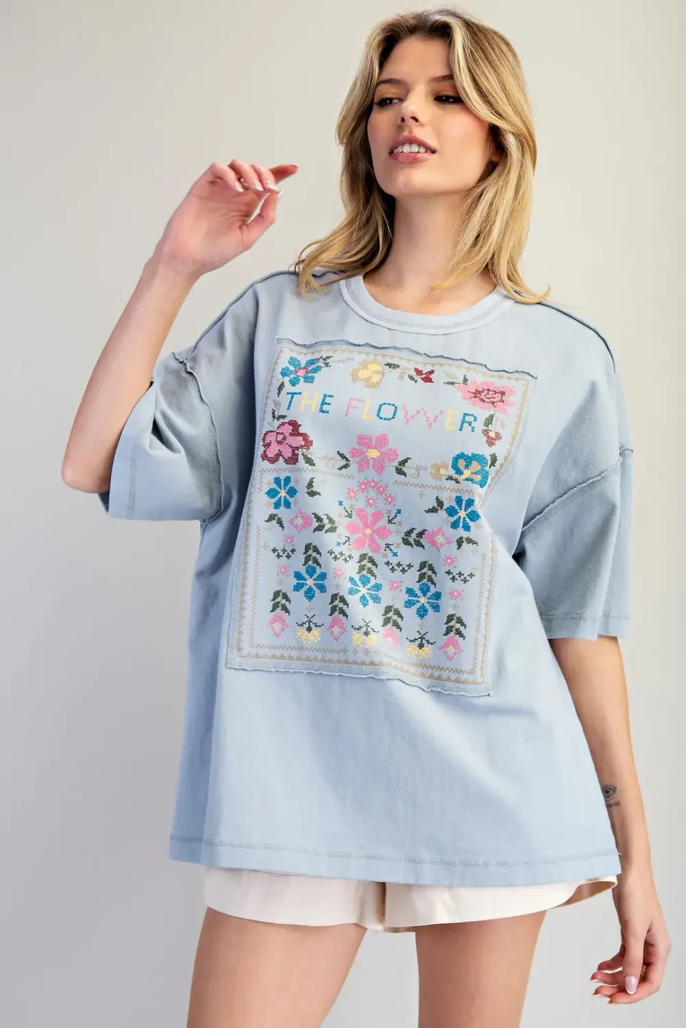 The Flower Denim Tee