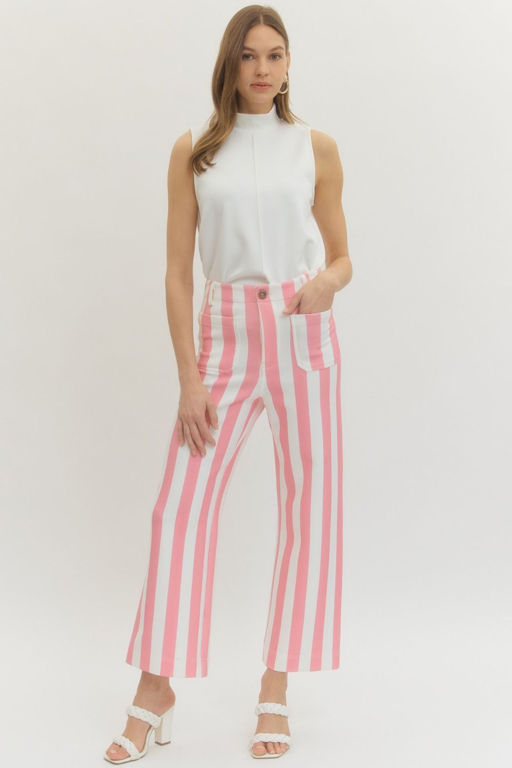 Cotton Pink Stripe Pants