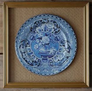 Blue &amp; White Plates Framed Print 2