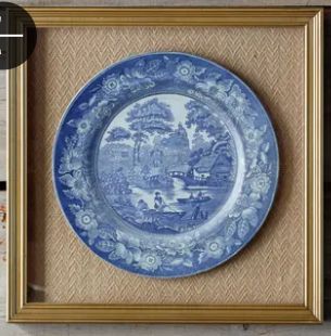 Blue &amp; White Plates Framed Print 3