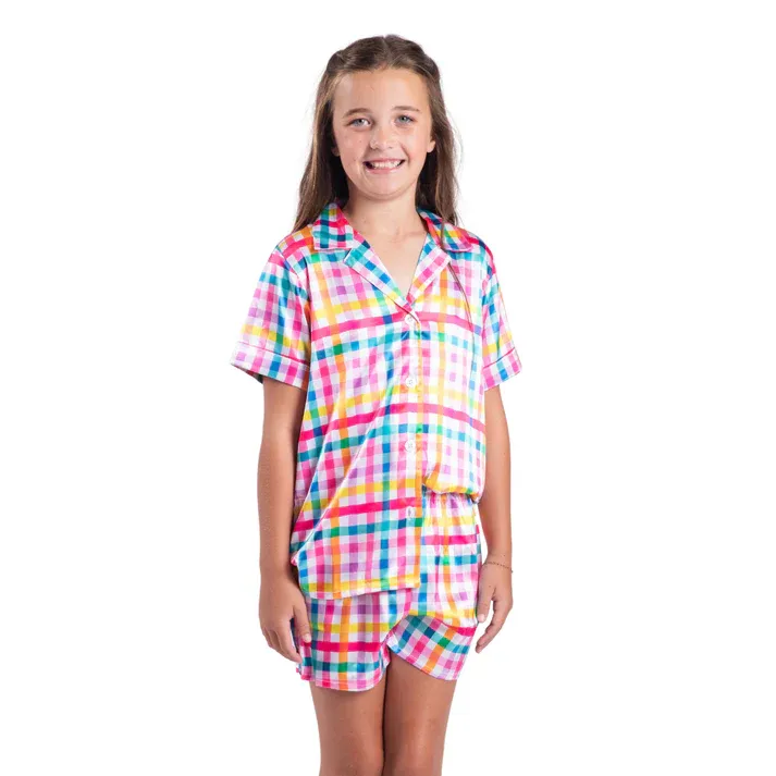 Kids Gingham PJ Short Set