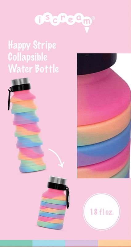 Happy Stripe Collapsible Water Bottle