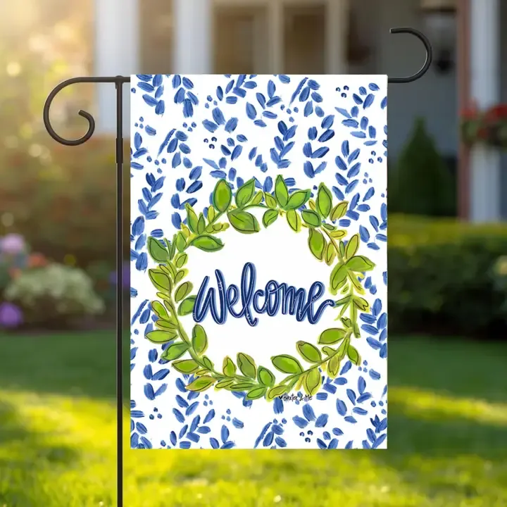 VG Willow &amp; Greeen Welcome Garden Flag
