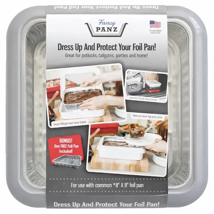 8x8 Pan Frame w/ Lid &amp; Serving Spoon - Platinum