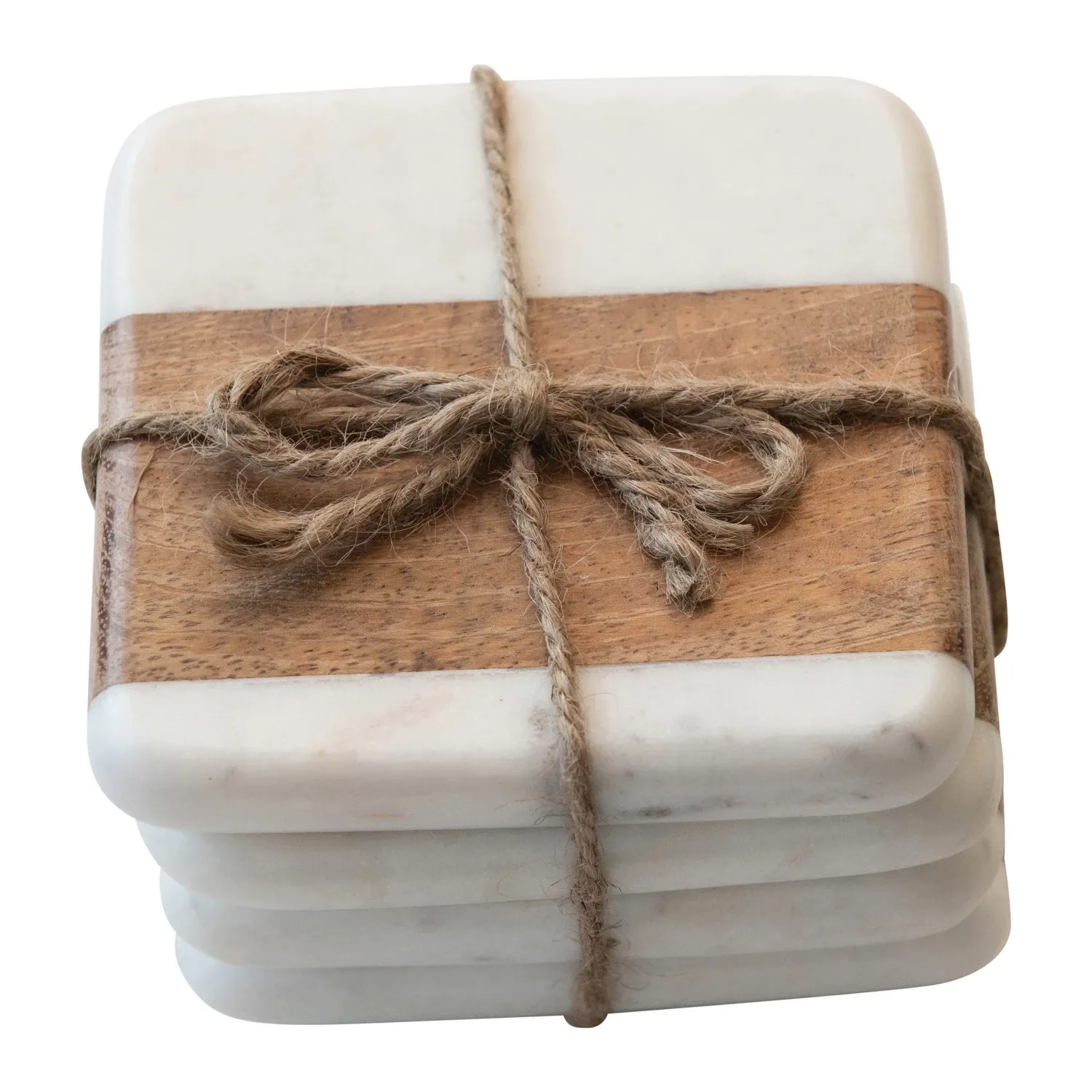 DF4284-Marble /Acacia Wood Coasters (S/4)
