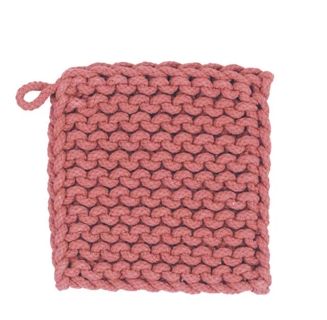DF5467A-Cotton Crochet Pot Holder-Coral