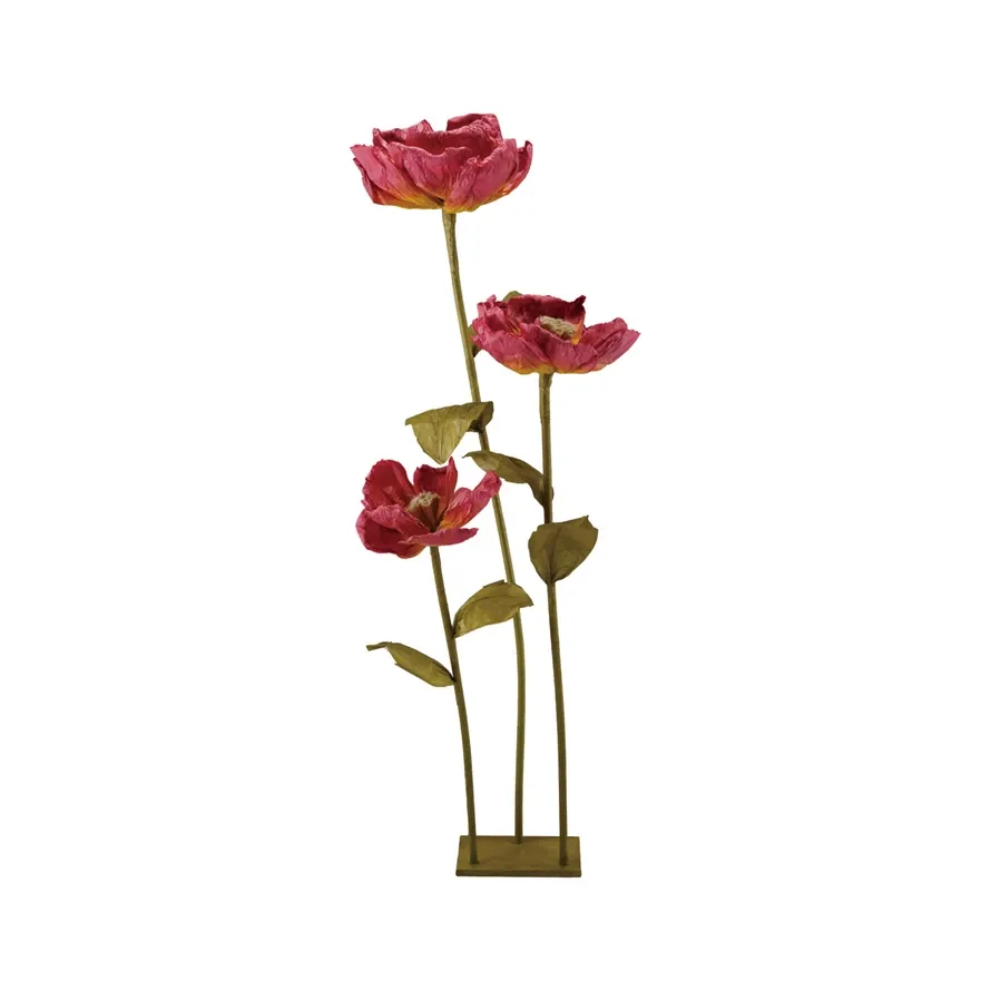 DG2499-Large Green/Burgundy Paper Flowers