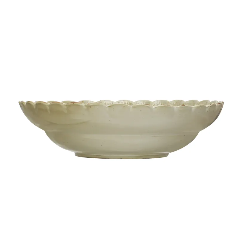 DF7699-Stoneware Bowl w Scalloped Edge