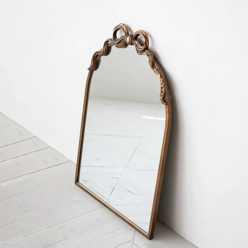 DG2186-Gold Bow Metal Wall Mirror