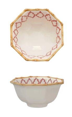 DG2096A-Pattern Octagon Bowl-Red