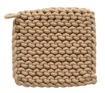 DF5469A-Cotton Crochet Pot Holder-Mustard