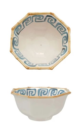 DG2096A-Pattern Octagon Bowl-Blue