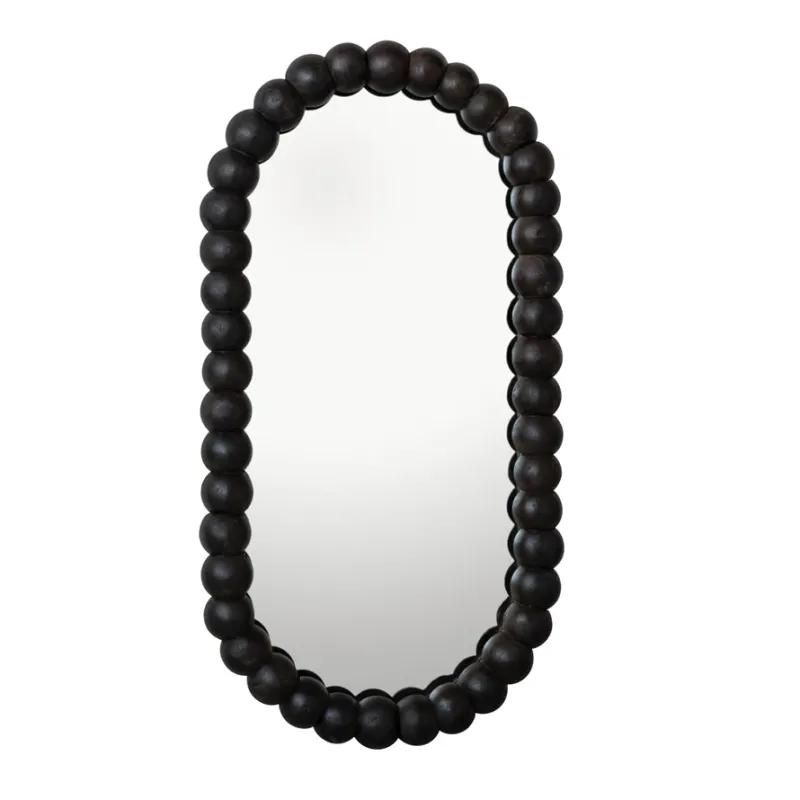 DG1659-Espresso Wood Ball Frame Mirror