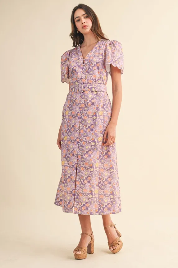 Madeline Belted Midi Dress