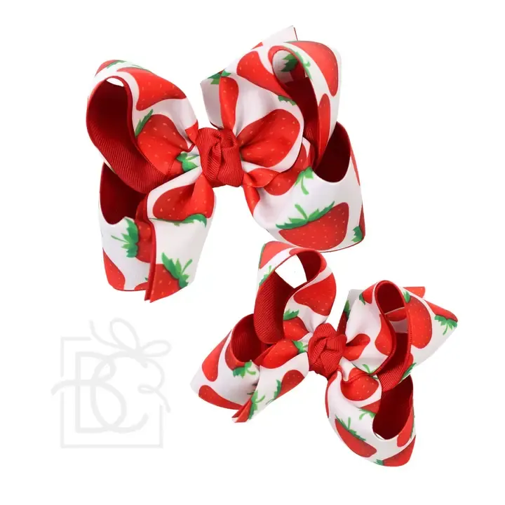 Layered Strawberry Bow 4.5"