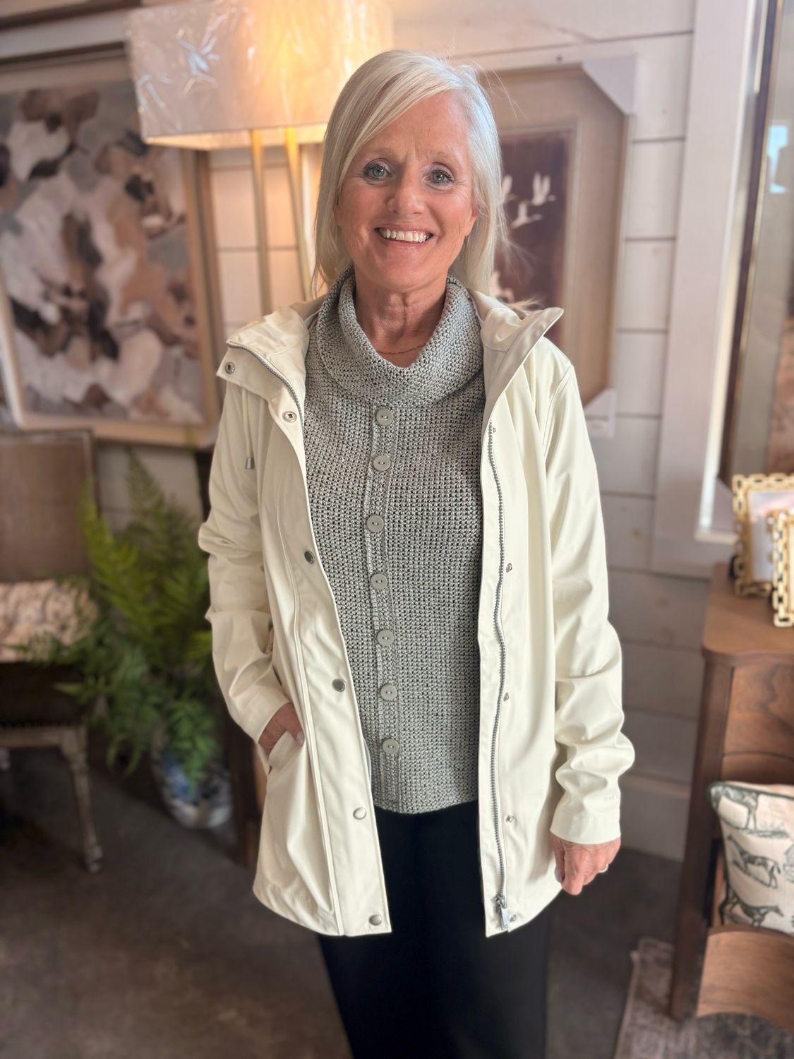 Milk Creme Rain Jacket