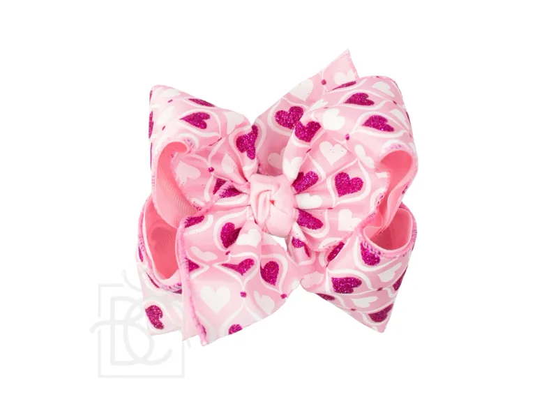 Mini Heart Hair Bow 4.5"
