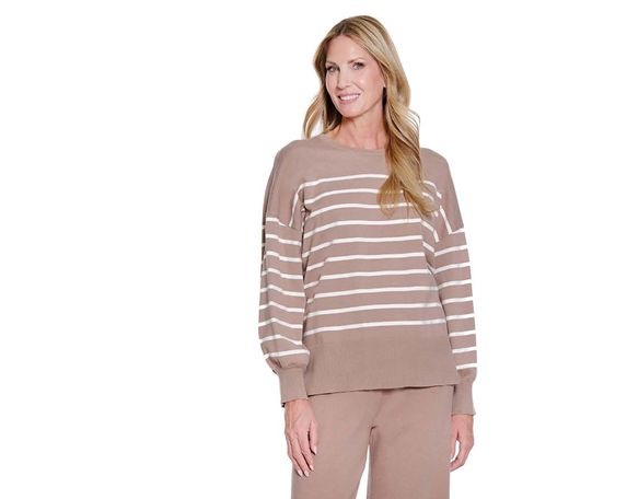 Taupe Crew Nk Swtr Top