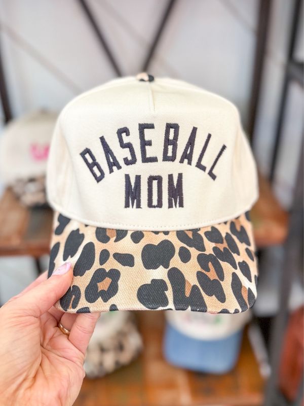 RD Baeball Mom Leopard Hat