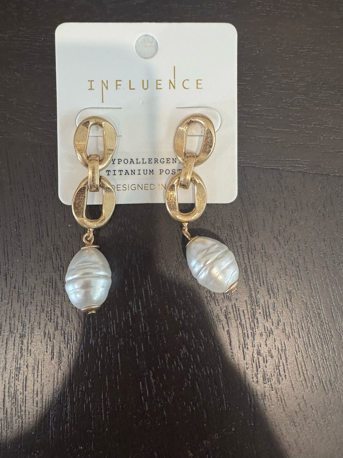 RM Pearl Chain Drop Earrings