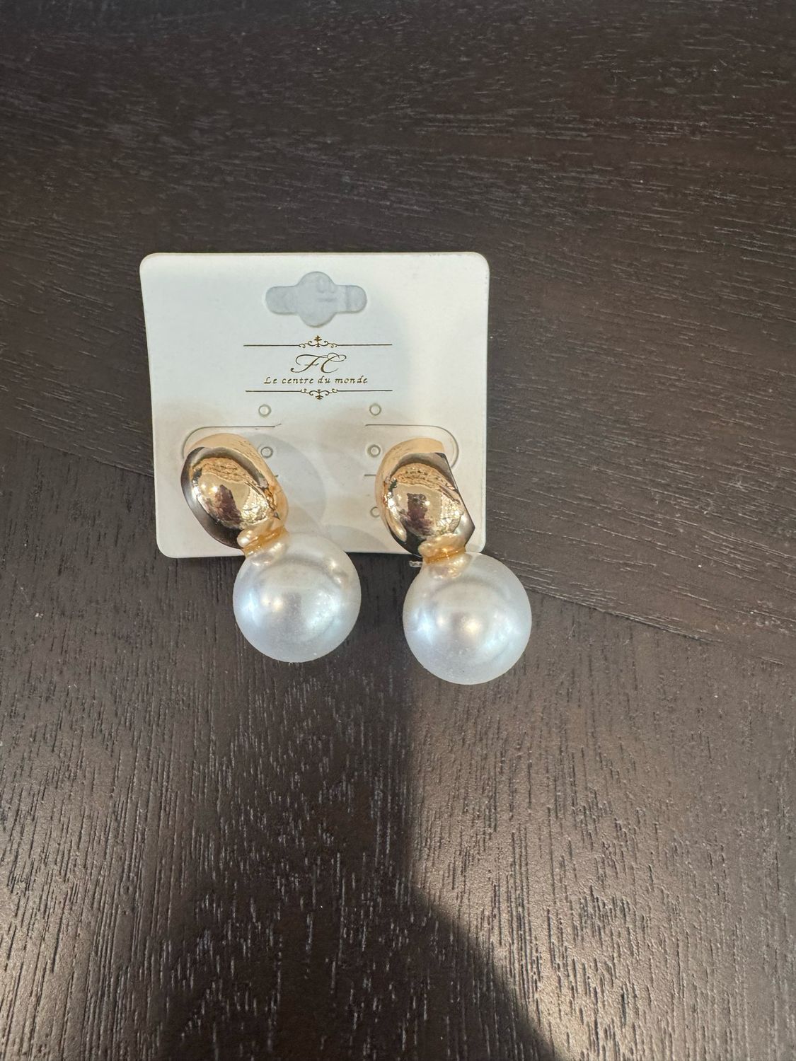 RM Pearl Drop Hoop Earrings
