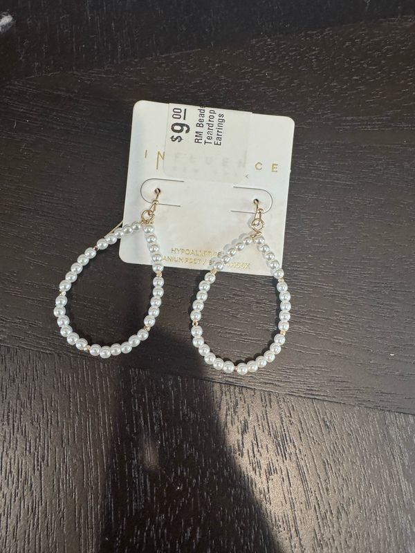 RM Beaded Pearl Teardrop Earrings