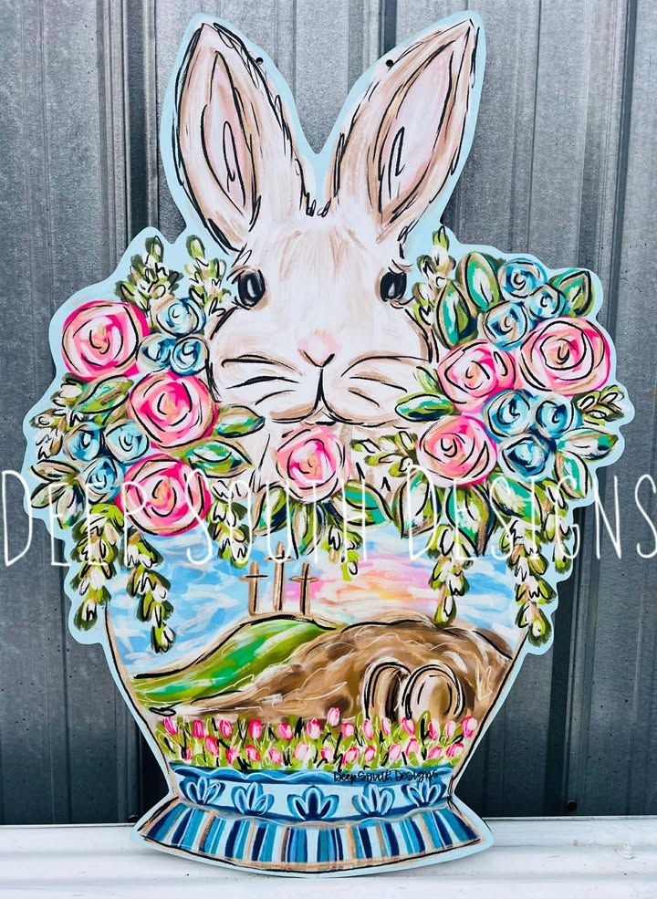 VG Resurrection Garden Bunny Doorhanger
