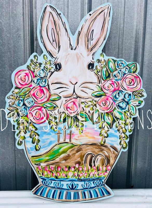 VG Resurrection Garden Bunny Doorhanger