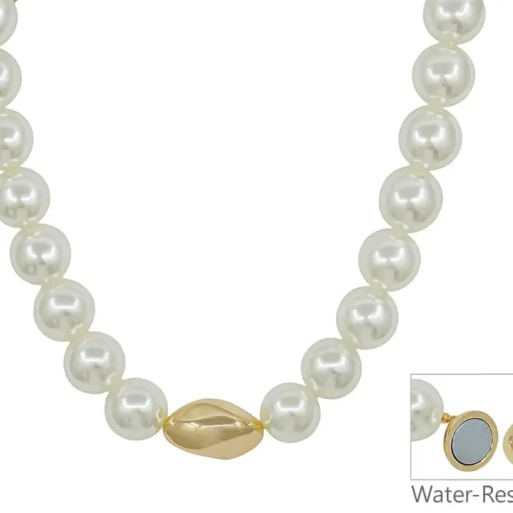 VG Pearl Beaded W Gold Nugget Necklace