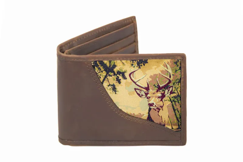 Woven Patch Bifold Wallet-Buck